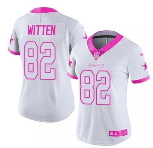 Women White Pink Limited Rush jerseys-117